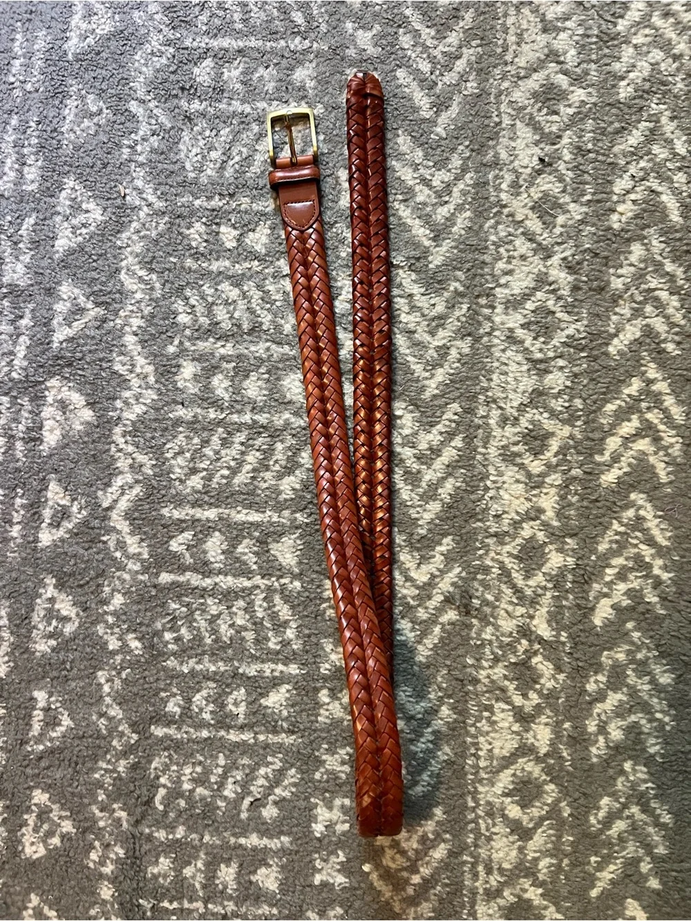 Brooks Brothers Woven Leather Belt Gold Buckle sz 40 but could fit anyone